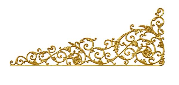 قاب طلای قدیمی عتیقه دیوارهای گچبری فرهنگ یونانی رومی طرح خط الگوی سبک قدیمی برای حاشیه ایزوله شده در پس زمینه سفید با مسیر برش