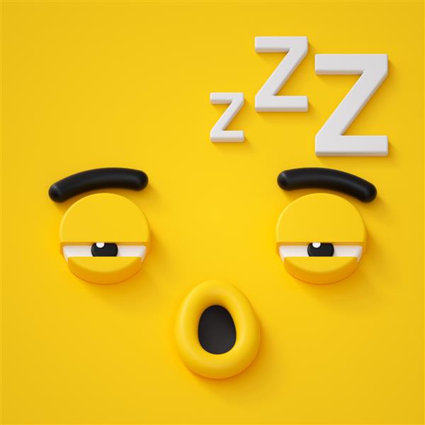 رندر سه بعدی نماد چهره خواب آلود انتزاعی تصویر شخصیت خوابیده رویاپردازی احساسی هیولای کارتونی زیبا شکلک شکلک اسباب بازی
