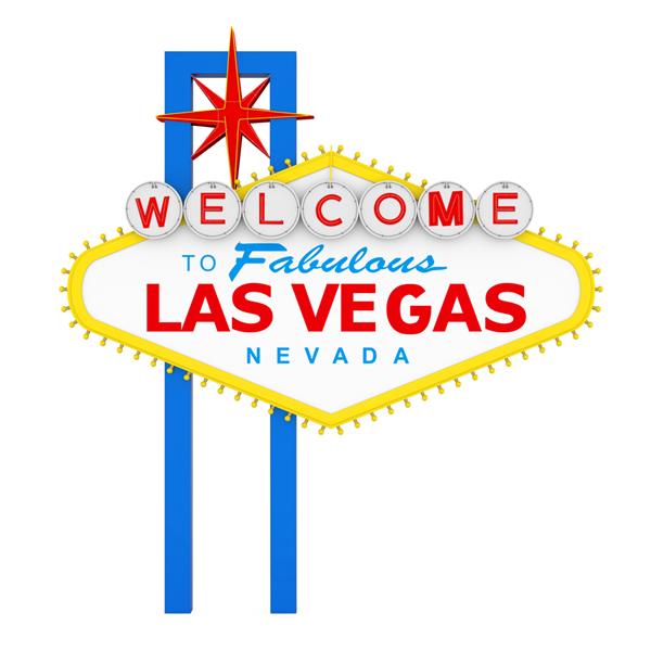 به Fabulous Las Vegas Sign Isolated خوش آمدید رندر سه بعدی