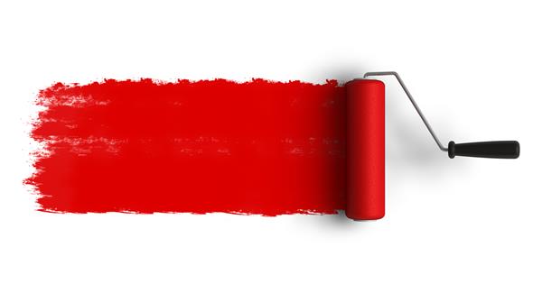 برس غلتکی قرمز با دنباله رنگ