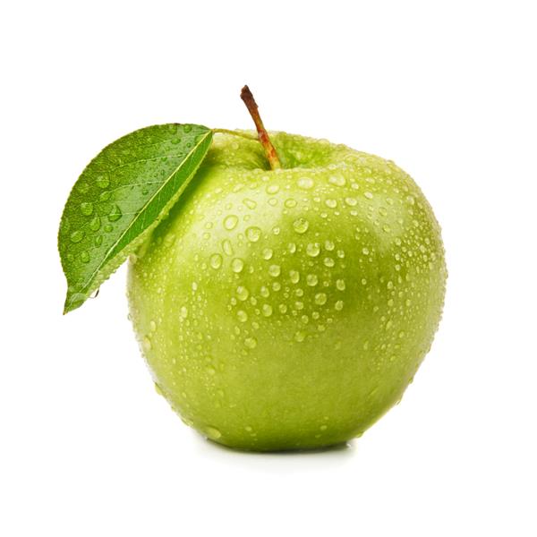 نزدیک سیب سبز آبدار جدا شده