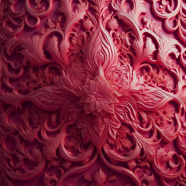 رندر هنر سه بعدی طرحی بی‌نظیر داماسک زمینه زینتی عربسک زیور آلات گل های قدیمی