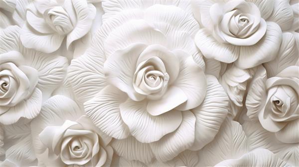 بافت کاغذ دیواری گل های برجسته سه بعدی