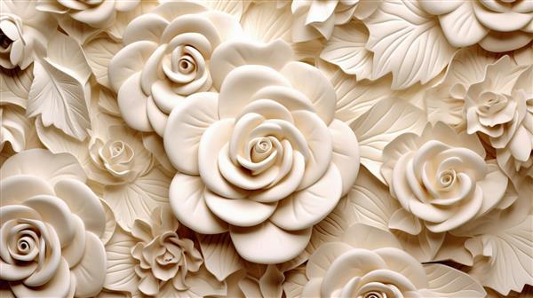 بافت کاغذ دیواری گل های برجسته سه بعدی