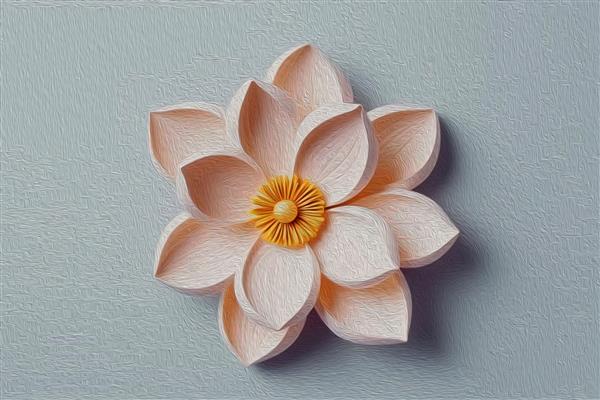 گل ماگنولیا سفید کاغذ کویلینگ هنر و تصویر سه بعدی