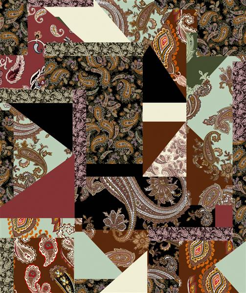 Paisley patchwork زیور آلات قومی الگوی نساجی هنر یکپارچهسازی با سیستمعامل