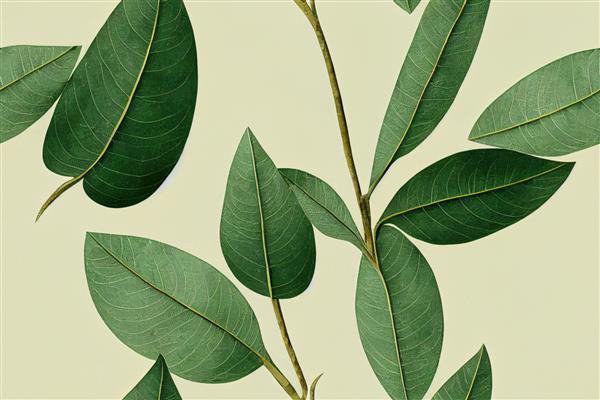 برگهای انتزاعی هندسی و طبیعی الگوی تزئینی برای چاپ هنری پارچه کاغذ دیواری تصویرسازی سه بعدی