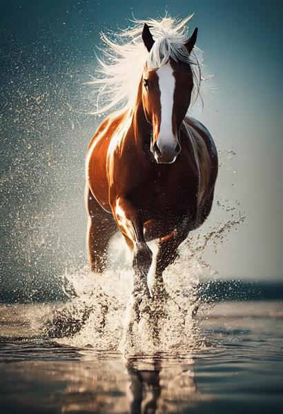 تصویر سه بعدی یک اسب با شکوه پرتره با جزئیات