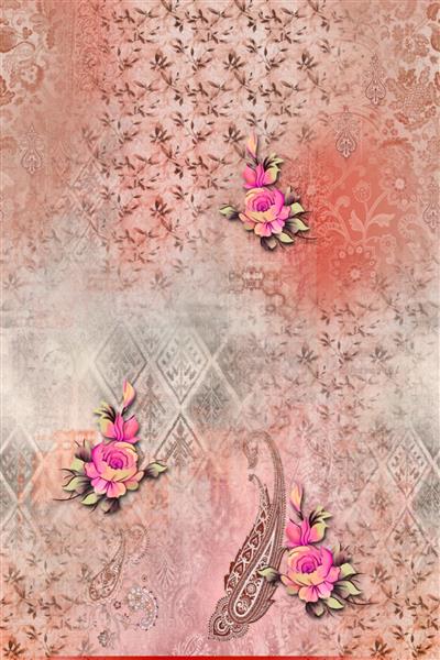 طرح های ساری چاپ دیجیتال پارچه به همراه پس زمینه بافت و نقوش گل و سنتی برای چاپ روی صفحه