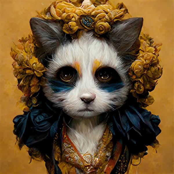 یک گربه جادویی مرموز زیبا با لباس های انسانی