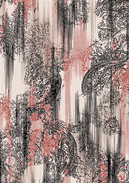 طرح جوانه های گل برگ چاپ هنر مدرن انتزاعی رنگ خاکستری برای پارچه پارچه