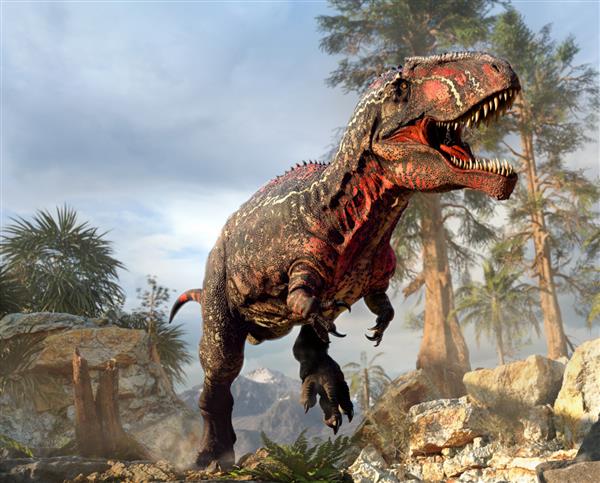 تصویر سه بعدی Giganotosaurus از دوران کرتاسه