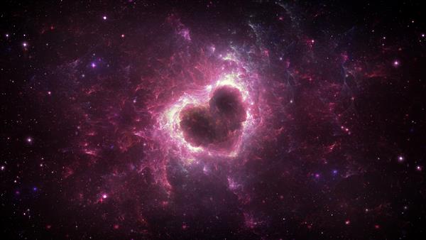 کهکشان نوا به شکل قلب صورتی