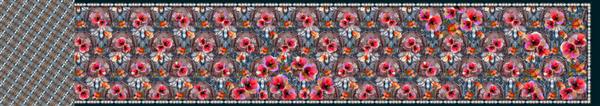 طرح ساری با بلوز تزئین شده با گل و برگ برای چاپ دیجیتال
