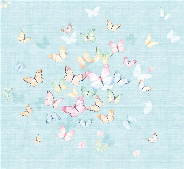 تصویر آبرنگ پروانه ترکیب دستی عناصر آبرنگ مجموعه بزرگ طراحی برای پارچه کاغذ دیواری عنصر طراحی کارت تبریک