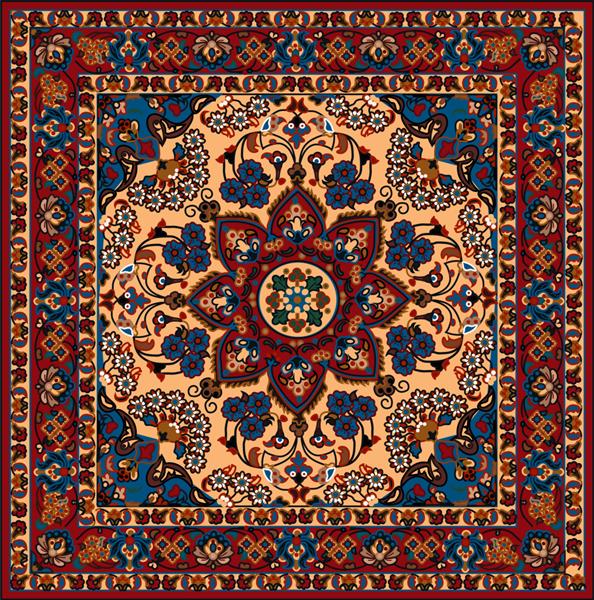 طرح اصلی فرش ایرانی مصور بافت عشایری