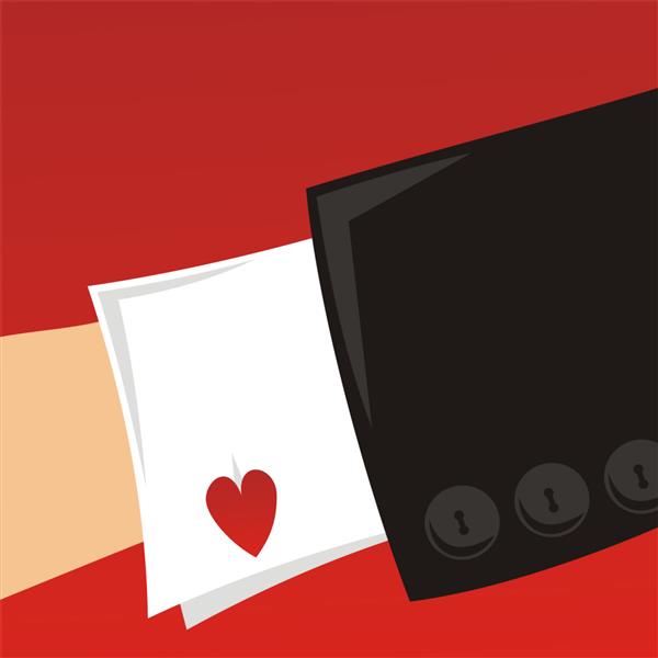تصویر قلب دکمه سرآستین کارت روز ولنتاین