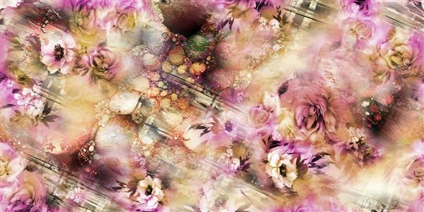 پس‌زمینه انتزاعی پارچه‌ای شگفت‌انگیز دسته گل نیم‌تنی تصویر گل پس‌زمینه انتزاعی ترکیب گیاه‌شناسی برای کارت تبریک و پارچه و چاپ دیجیتال - تصویر