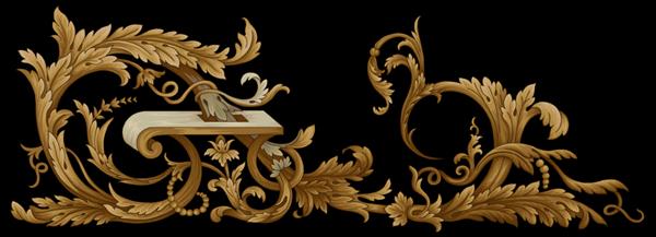 گل طلا به سبک عتیقه برگ طراحی لوکس زیبا و تزئینی عناصر طلایی به سبک باروک روکوکو الگوی وینتیج بدون درز