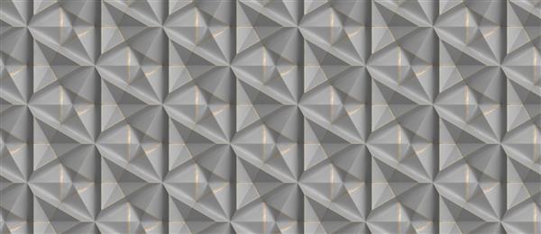 کاشی های سه بعدی با مواد خاکستری قدیمی الگوی آینده نگر مثلثی با لبه های طلایی بافت واقعی بدون درز با کیفیت بالا