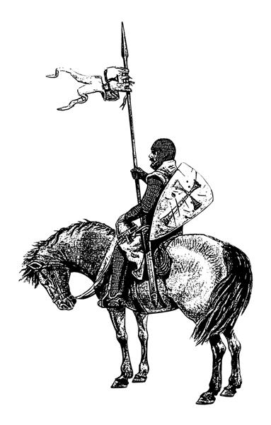تصویر شوالیه سوار بر قرون وسطی شوالیه معبد سوار بر اسب سیلوئت سیاه و سفید