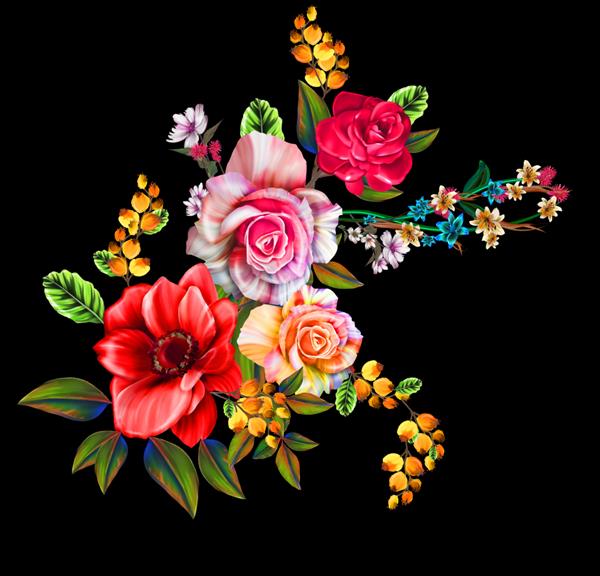 تصویر گل - دسته گل با گل های صورتی روشن برگ های سبز برای لوازم عروسی تبریک کاغذ دیواری مد پس زمینه بافت DIY بسته بندی کارت