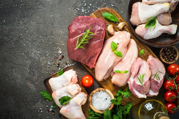 دسته بندی گوشت تازه - گوشت گاو گوشت خوک مرغ