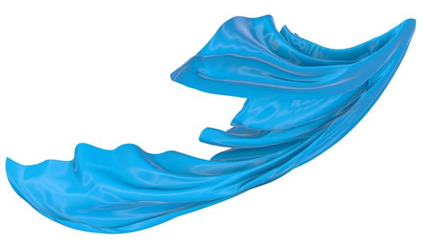 پارچه موج دار در زمینه سفید تصویر جدا شده است رندر سه بعدی