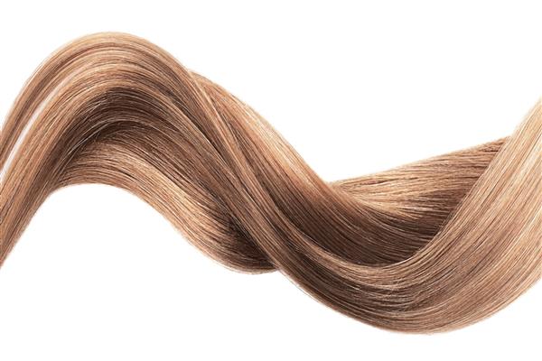 موج موهای براق قهوه ای جدا شده روی سفید