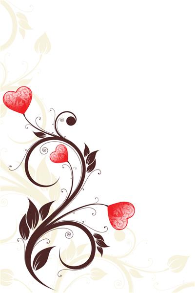 قلب روز ولنتاین با گل در زمینه سفید