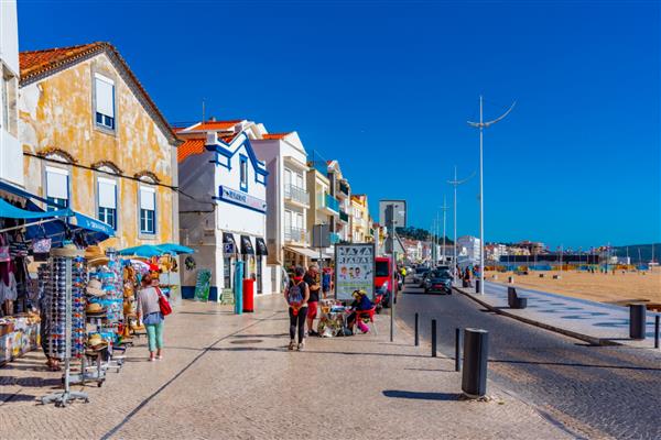NAZARE پرتغال 28 مه 2019 نمای ساحلی نازاره در پرتغال
