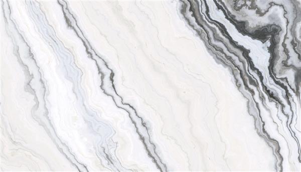 الگوی مرمر سفید با رگه های خاکستری مجعد و سیاه بافت و پس زمینه انتزاعی تصویر دو بعدی