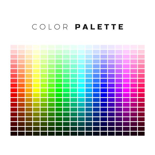 پالت رنگارنگ مجموعه ای از رنگ های روشن از پالت رنگین کمان طیف کامل رنگ تصویر جدا شده در پس زمینه سفید