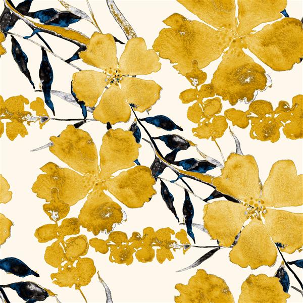 الگوی بدون درز آبرنگ با گل طرح گلپس زمینه عروسی عاشقانهالگوی بدون درز تابستانی روشن کاغذ دیواری گیاه شناسی قابل استفاده برای هر نوع طراحی