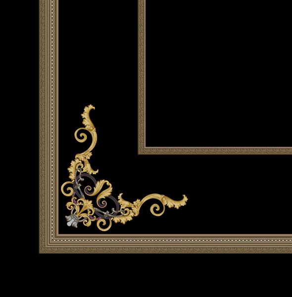 طراحی لوکس زیبا و تزئینی عناصر طلایی به سبک باروک روکوکو الگوی وینتیج بدون درز