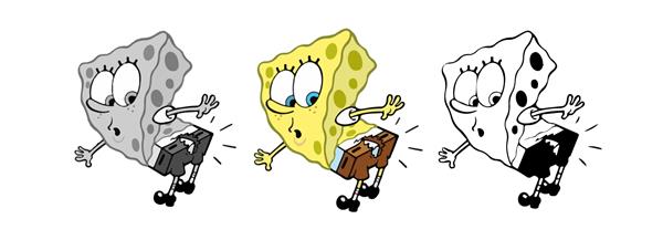 مجموعه وکتور انیمیشن ابله زرد شخصیت کارتونی باب اسفنجی وکتور گرافیک ایزوله پس زمینه سفید جدا شده یوگیاکارتا - 14 ژوئن 2023
