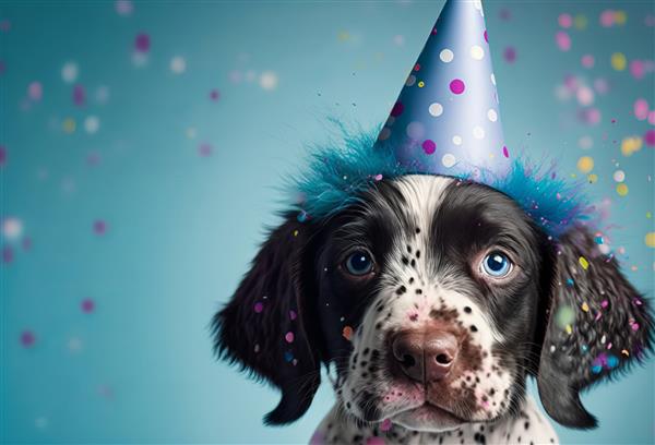 سگ ناز با کلاه جشن جشن Generative ai