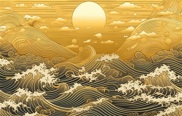 نقاشی رنگ روغن آبرنگ عنصر طلا چشم منظره نقاشی باد چینی
