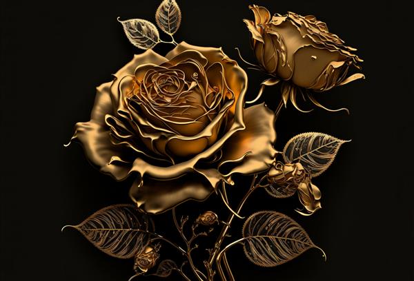 گل رز طلایی زیبا ولنتاین و عاشقانه Generative ai
