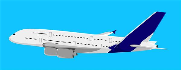 هواپیما مسافرتی سفید آبی Airbus