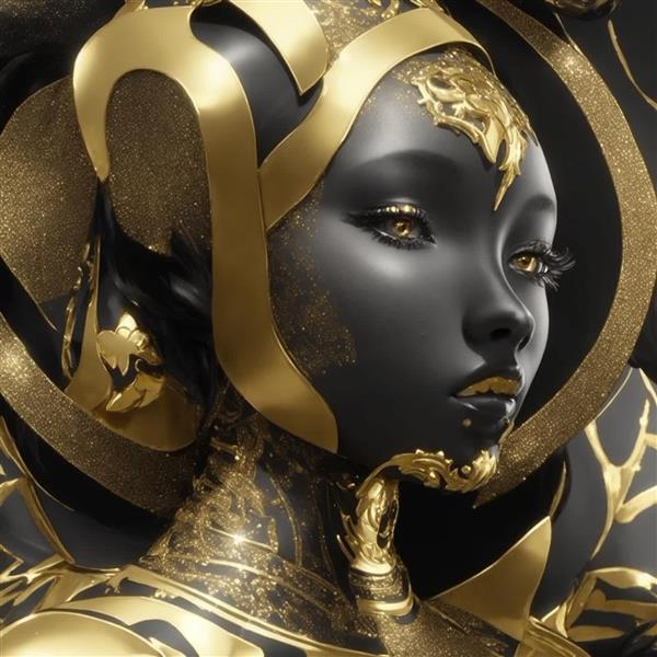 ملکه ی طلایی پوش افریقایی زیبا
