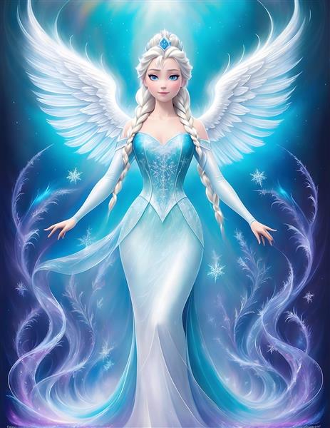 تصویر باکیفیت پرنسس السا با بالهای فرشته