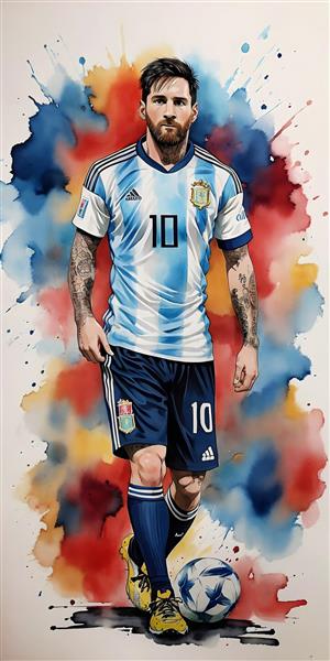 لیونل مسی پوستر طرح روتختی با لباس آرژانتین