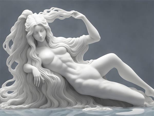 مجسمه دختر دست در موهایش