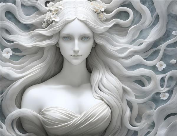 مجسمه جادویی زن با موهای بلند