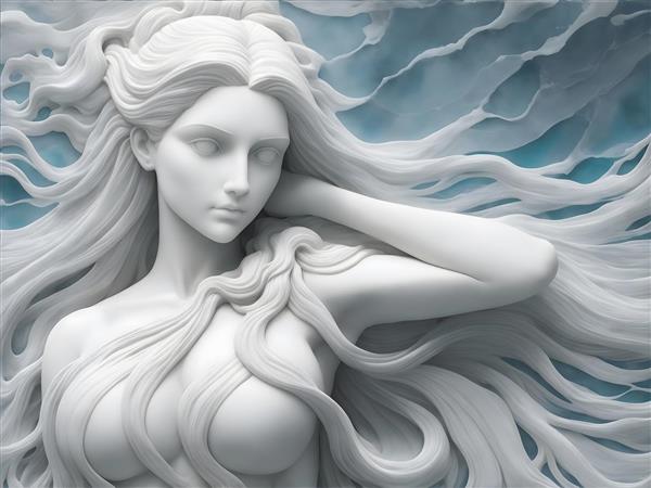 مجسمه زن زیبا با ابروهای نافذ