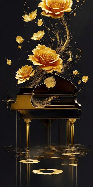 نقاشی دیجیتال پیانو هنر و موسیقی با کیفیت عالی