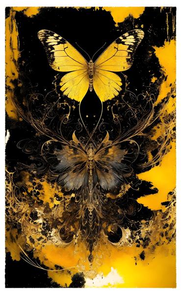 طرح برجسته‌ نقاشی گچبری پروانه