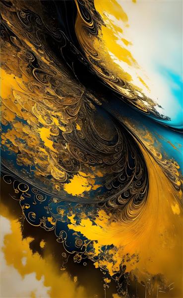 نقاشی انتزاعی با رنگ روغن بال پروانه‌های برجسته