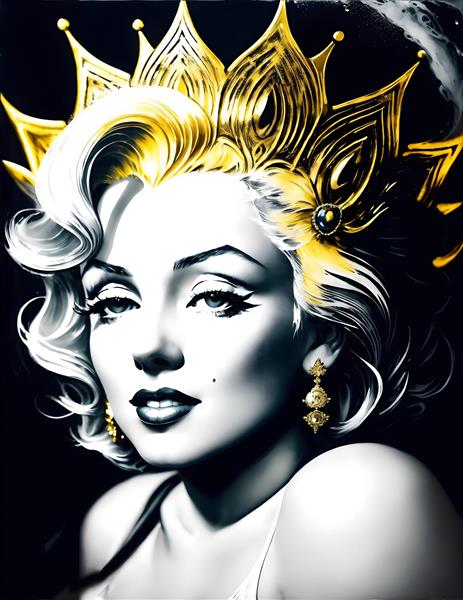 تصویرسازی طلایی تاج ملکه هالیوود مرلین مونرو